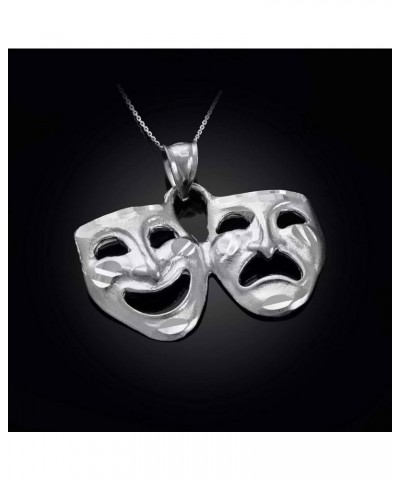 Exquisite .925 Sterling Silver Theater Acting Masks of Comedy and Tragedy Drama Pendant Necklace Choice of Pendant Only or Ne...