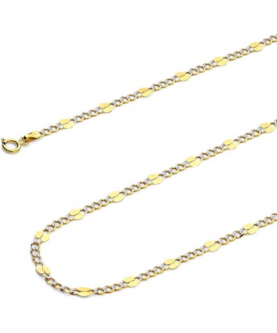 14K Solid Gold Stamped Figaro Chains (Select Options) 18 Inches White And Yellow Gold $149.76 Necklaces