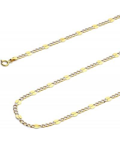 14K Solid Gold Stamped Figaro Chains (Select Options) 18 Inches White And Yellow Gold $149.76 Necklaces