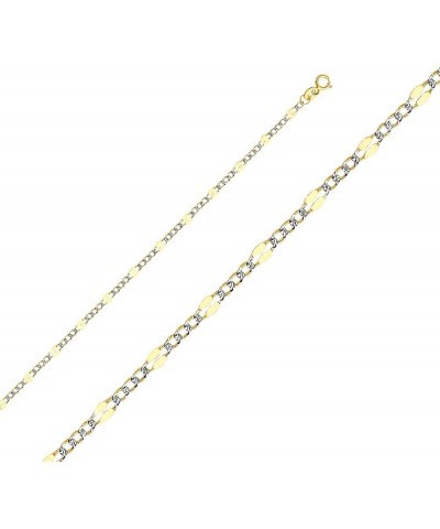 14K Solid Gold Stamped Figaro Chains (Select Options) 18 Inches White And Yellow Gold $149.76 Necklaces