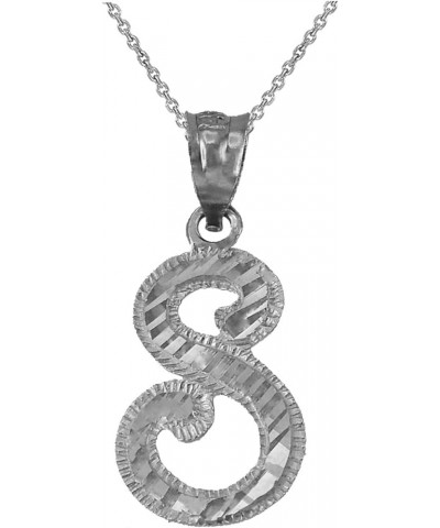 Sterling Silver Sparkle-Cut Letter Initial Script Necklace 22.0 Inches Letter S $20.67 Necklaces