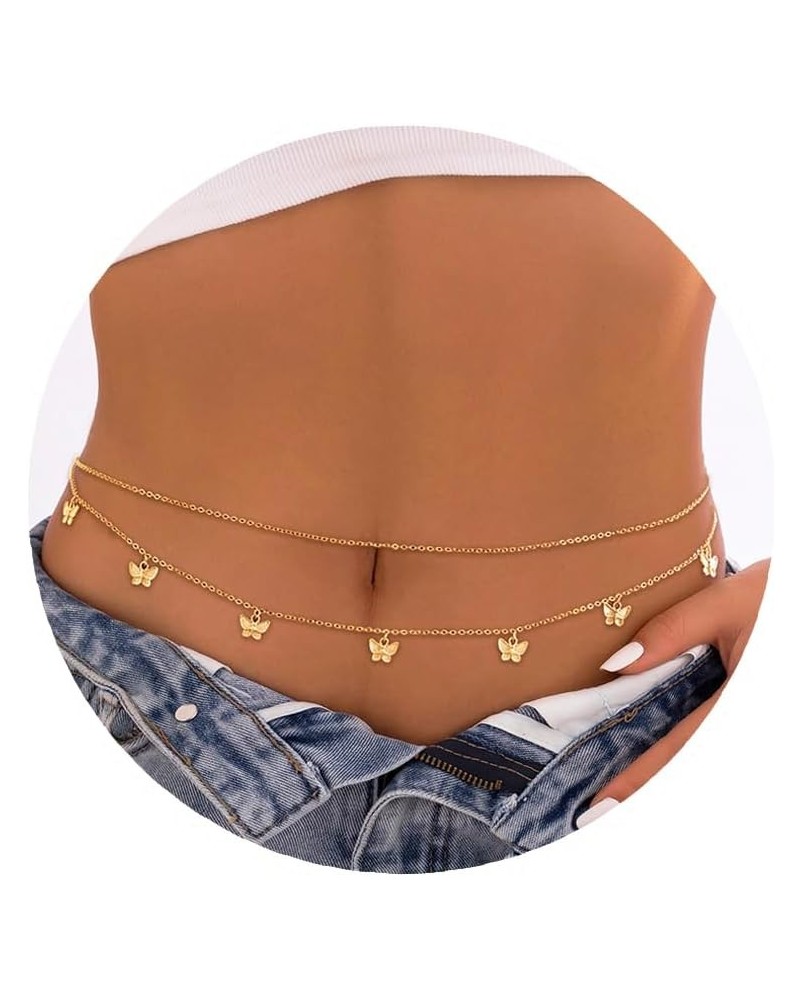 18K Gold Plated Waist Chains for Women Layered Belly Chain for The Waist Adjustable Multilayer Waist Belly Chain Summer Beach...