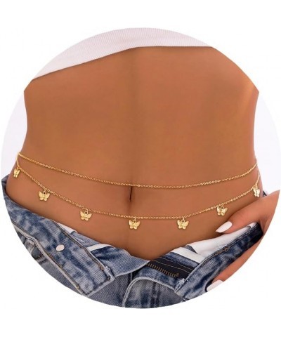 18K Gold Plated Waist Chains for Women Layered Belly Chain for The Waist Adjustable Multilayer Waist Belly Chain Summer Beach...