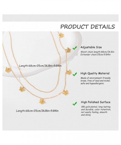 18K Gold Plated Waist Chains for Women Layered Belly Chain for The Waist Adjustable Multilayer Waist Belly Chain Summer Beach...