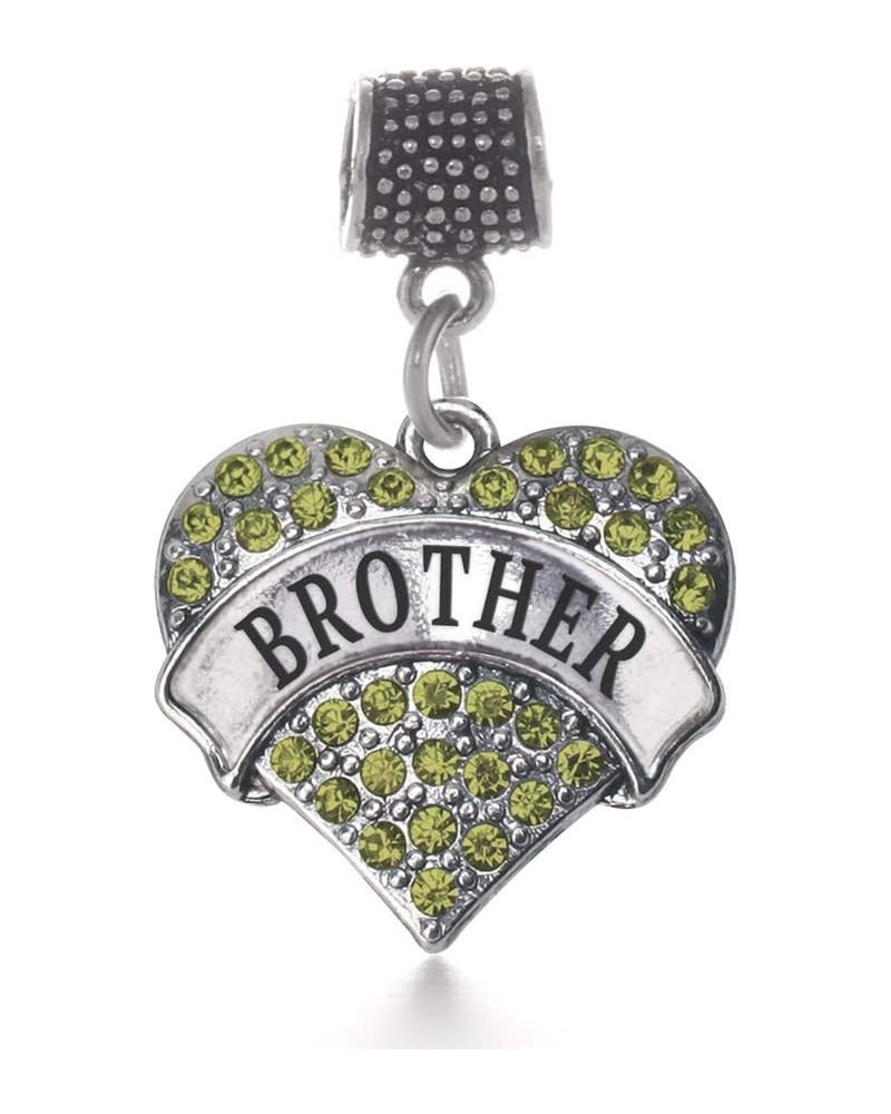 Silver Pave Heart Charm for Bracelet with Cubic Zirconia Jewelry Brother Green $10.99 Bracelets