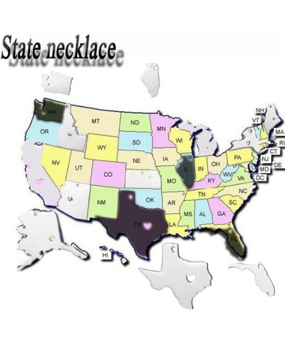 State Necklace Pendant Country Map Pendant Charm Jewelry Gift for Women Teens New Mexico $6.78 Necklaces