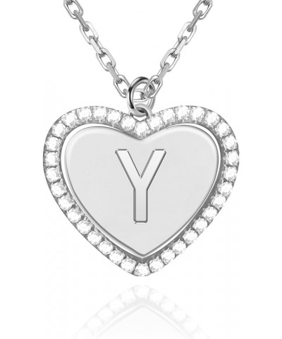 Heart Initial Pendant Necklace,18K Gold Plated S925 Sterling Silver Hypoallergenic 26 Letters Alphabets love Necklaces Charm ...