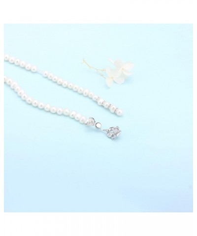 Rose CZ White Freshwater Handmade Pearl Strand Necklace for Women $9.71 Necklaces