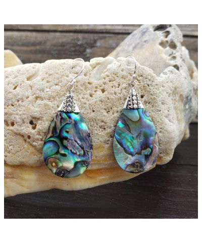 Sterling Silver and Abalone Shell Filigree Teardrop Earrings $13.05 Earrings