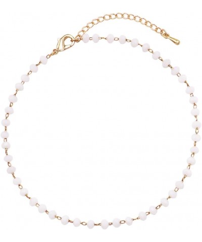 Women's 3mm Crystal Bead Ankle Chain Bracelet Anklet, 9"+ 2" Extender White $14.24 Anklets