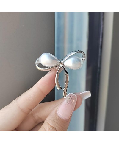 Bowknot Bow Tie Suit Shirt Pins Necktie Pin Brooch Pre-tied Ribbon Brooches for Christmas Bow Brooches Imitation Pearl Bowkno...