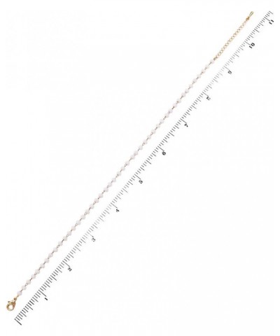 Women's 3mm Crystal Bead Ankle Chain Bracelet Anklet, 9"+ 2" Extender White $14.24 Anklets