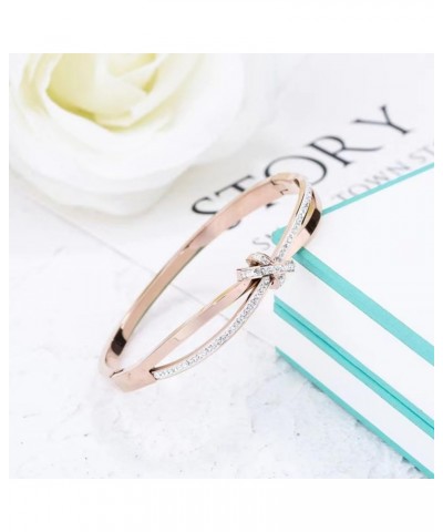 Dainty Gold Bangle Bracelet for Women Personalized Cubic Zirconia Stainless Steel Bracelets Tiny Waist Oval Bangles Bracelets...