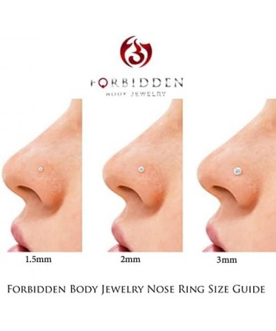 20g Surgical Steel 2 mm Cubic Zirconia Crystal L Shaped Nose Ring Clear CZ $7.50 Body Jewelry