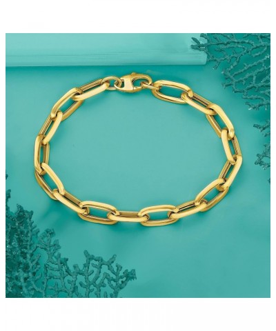 Italian 14kt Yellow Gold Paper Clip Link Bracelet 8 Inches $172.52 Bracelets