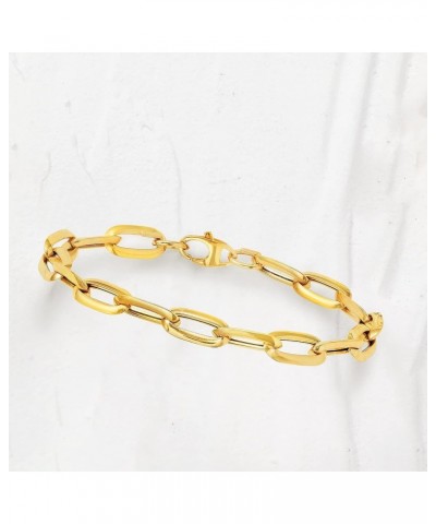 Italian 14kt Yellow Gold Paper Clip Link Bracelet 8 Inches $172.52 Bracelets