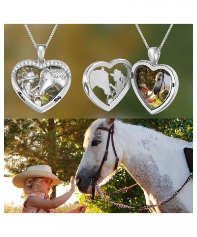 Personalized Name Horse Necklace for Girls, Custom Heart Shape Horse Pendant Jewelry for Women, Birthday Gift for Girl Who Lo...