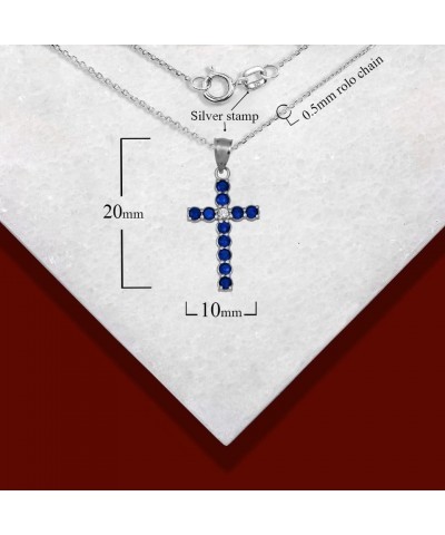 Elegant 10k White Gold Personalized Birthstone and Diamond Cross Small Pendant Genuine Peridot Birthstone $26.64 Necklaces