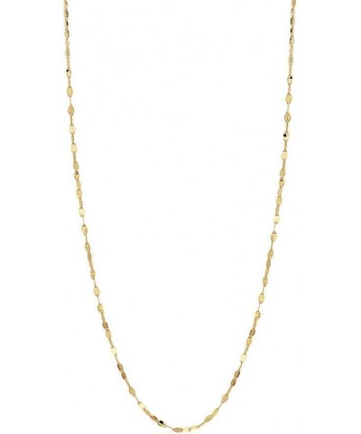 10K Solid Gold 1.0MM Diamond Cut Mirror Chain Necklace -Two Colors Rose and Yellow Gold,Unisex Sizes 16"-30 Yellow Gold 30 $3...