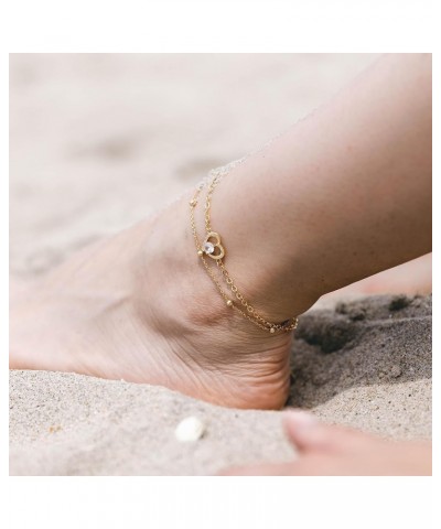 Premium Anklet Women | 925 Sterling Silver | 18 Carat Real Gold Plating | Adjustable Length | Four Colors | Jewelry Box Inclu...