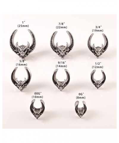 2PCS Cool Dragon Head Saddle Ear Plugs Tunnels 316L Stainless Steel Hypoallergenic Earrings Gauges for Ears Expander Body Pie...