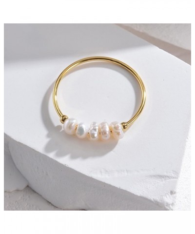 Gold Baroque Pearl Ring: Women Stackable Freshwater Pearls Dainty 14k Plated Non Tarnish Wedding Thumb Stainless Steel Rings ...