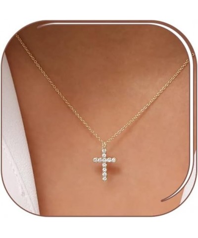 Cross Necklace for Women 14k Gold/Silver Plated Tiny Cross Pendant Necklace for Women Simple Layered Cross Necklaces for Wome...