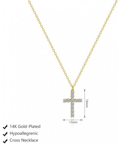 Cross Necklace for Women 14k Gold/Silver Plated Tiny Cross Pendant Necklace for Women Simple Layered Cross Necklaces for Wome...