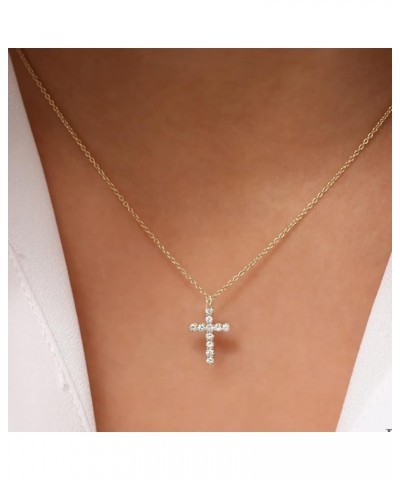 Cross Necklace for Women 14k Gold/Silver Plated Tiny Cross Pendant Necklace for Women Simple Layered Cross Necklaces for Wome...