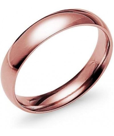 4mm High Polished Silver/Yellow Gold/Rose Gold/Black/Blue Tone Stainless Steel Ring for Men Women Wedding Bands Mirror Polish...