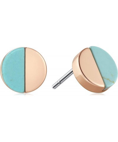 Turquoise Stud Earrings for Women 18K Gold Plated Hypoallergenic Small Studs Geometric Nickel Free Earrings for Women Girls r...