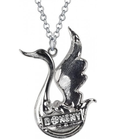 Enamel Alloy Rhinestone Swan Necklace Goose Pendant Novelty Jewelry Gifts for Women Girls Kids Charms Blue $8.79 Necklaces