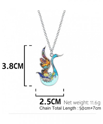 Enamel Alloy Rhinestone Swan Necklace Goose Pendant Novelty Jewelry Gifts for Women Girls Kids Charms Blue $8.79 Necklaces