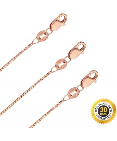 14k Yellow/White/Rose Gold Box Link Chain Necklace - 0.9mm Solid Gold Chain for Men and Women - Great Gift for Christmas, Bir...