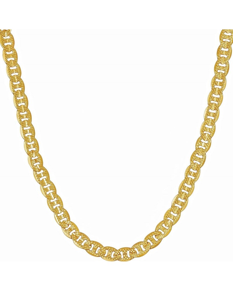 3mm Crushed Mariner Chain Necklace for Women 24k Gold Plated 20.0 Inches $19.11 Necklaces