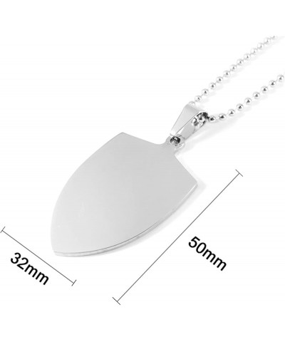 Stainless Steel Shield Shape Medical Alert Necklaces for Men Women Emergency Identification Pendant,Health Reminder Necklace ...