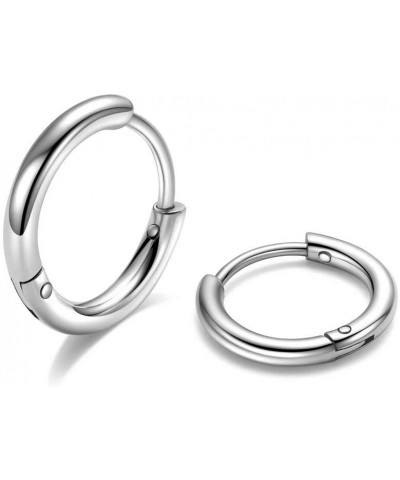 316L Surgical Steel Hoop Earrings, 6mm-20mm Huggie Hoop Earrings Men Hypoallergenic, Small Sleeper Mens Hoop Earrings Cartila...