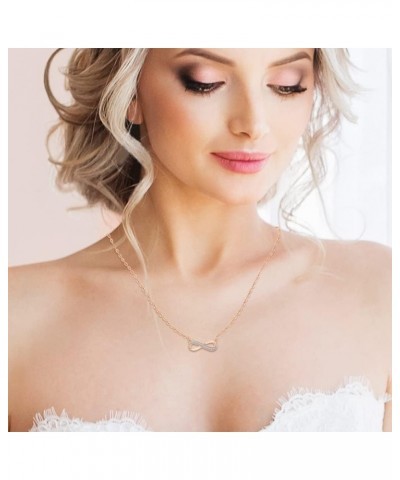 Gold or Sterling Silver Round Diamond Milgrain Infinity Pendant Necklace (1/20 cttw, J-K, SI2-I1) Rose Gold 10k $45.15 Necklaces