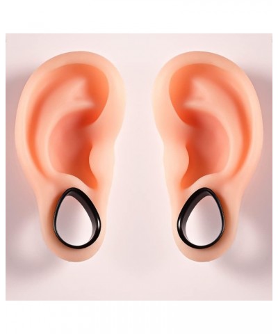 1 Pair 8-25mm Water Drop Design Stainless Steel Tunnels For Ears Gauges Plugs Stretchers Expander 0g-1 8mm(0G) Black $8.09 Bo...