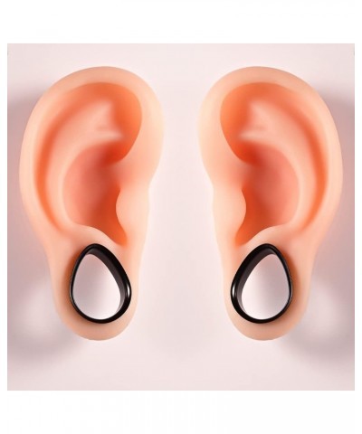 1 Pair 8-25mm Water Drop Design Stainless Steel Tunnels For Ears Gauges Plugs Stretchers Expander 0g-1 8mm(0G) Black $8.09 Bo...