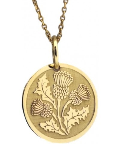 14K Solid Gold Thistle Pendant, Scottish Thistle Necklace 18 Inches Chain 0.75 inches / 19.1mm $84.73 Necklaces