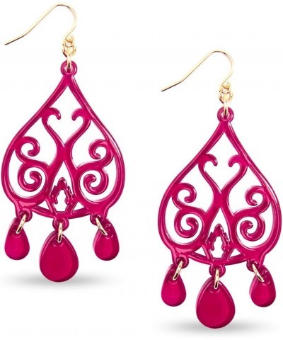 Colorful Acrylic Resin Dangle Drop Earrings for Women H.PNK $12.25 Earrings