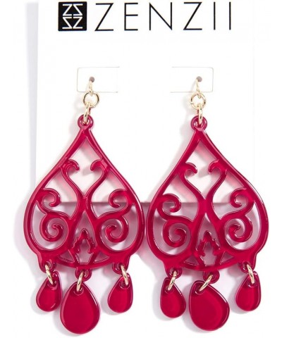 Colorful Acrylic Resin Dangle Drop Earrings for Women H.PNK $12.25 Earrings