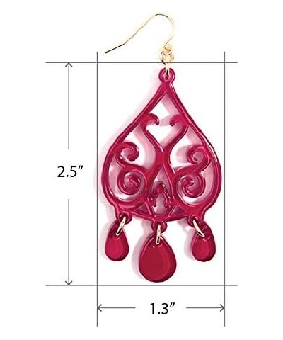 Colorful Acrylic Resin Dangle Drop Earrings for Women H.PNK $12.25 Earrings