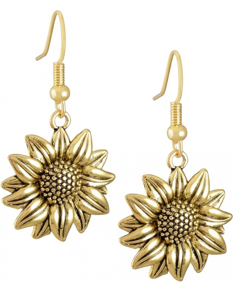 Vintage Boho Hippie Flower Sunflower Dangle Drop Earrings, Bohemian Summer Statement Jewelry Gift for Women 09 $7.01 Earrings