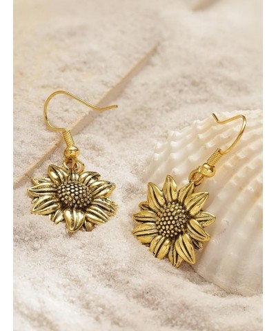 Vintage Boho Hippie Flower Sunflower Dangle Drop Earrings, Bohemian Summer Statement Jewelry Gift for Women 09 $7.01 Earrings