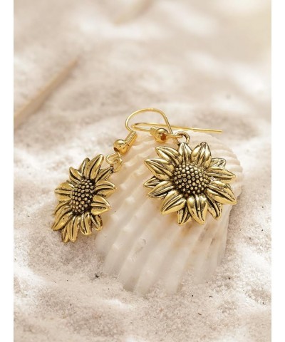 Vintage Boho Hippie Flower Sunflower Dangle Drop Earrings, Bohemian Summer Statement Jewelry Gift for Women 09 $7.01 Earrings