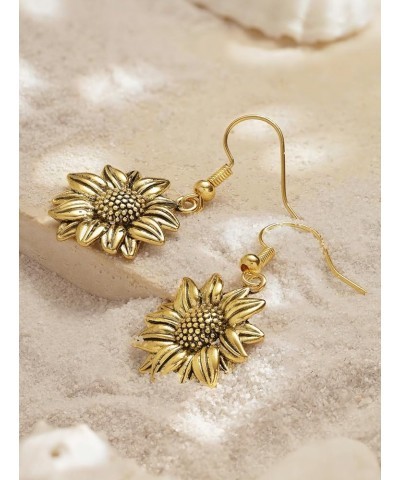 Vintage Boho Hippie Flower Sunflower Dangle Drop Earrings, Bohemian Summer Statement Jewelry Gift for Women 09 $7.01 Earrings