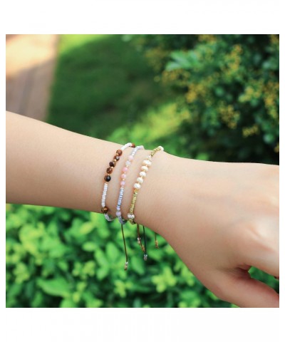 Womens Miyuki Beads Pearl Bracelets Handmade Summer Strands Bracelets Adjustable Fashion Friendship Jewelry $9.18 Bracelets