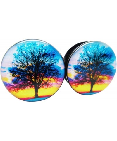 Sunset Tree of Life Ear Plugs - Screw-On - 10 Sizes - Pair - Gauges 00 Gauge (10mm) $10.25 Body Jewelry